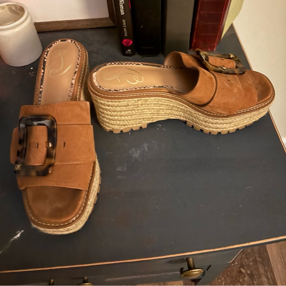 Sam Edelman Brown Espadrille Platform Shoes